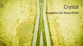  Presentation with railway tracks - Theme featuring tracks for train public transport background and a yellow colored foreground