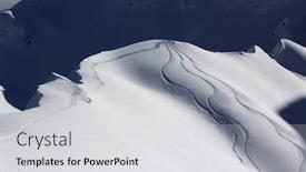  Presentation with tracks - Cool new slides with tracks on a slope freeride backdrop and a light gray colored foreground