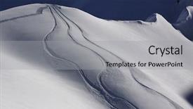  Presentation with tracks - Presentation theme with tracks on a slope freeride background and a light gray colored foreground