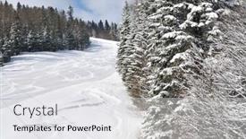  Presentation with tracks - Beautiful slide deck featuring tracks on ski slopes in snow at beautiful sunny winter day with blue sky backdrop and a white colored foreground