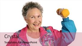  Presentation with senior fitness - Colorful presentation theme enhanced with tracksuit working out with free backdrop and a  colored foreground