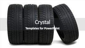  Presentation with tires - Slides consisting of traction - car tires isolated on white background and a dark gray colored foreground