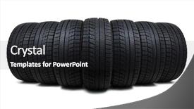  Presentation with tires - Colorful presentation theme enhanced with traction - car tires isolated on white backdrop and a dark gray colored foreground