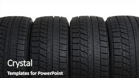  Presentation with tires - PPT layouts featuring traction - car tires isolated on white background and a dark gray colored foreground
