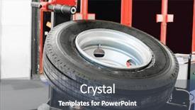  Presentation with tire - Presentation theme having traction - modern tire machine background and a dark gray colored foreground