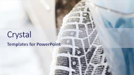  Presentation with transportation - Audience pleasing slide set consisting of traction - transportation winter and vehicle concept backdrop and a sky blue colored foreground