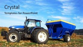  Presentation with maize - Colorful PPT layouts enhanced with tractor and trailer backdrop and a light blue colored foreground