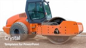  Presentation with orange - Cool new presentation theme with tractor cement - orange steamroller isolated backdrop and a coral colored foreground