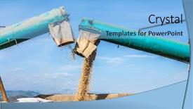  Presentation with tractor - PPT layouts consisting of tractor cut rice background and a light blue colored foreground