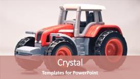  Presentation with agriculture business - PPT layouts having tractor icon farmer machinery agriculture background and a coral colored foreground