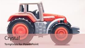  Presentation with agriculture business - Audience pleasing slide deck consisting of tractor icon farmer machinery agriculture backdrop and a coral colored foreground