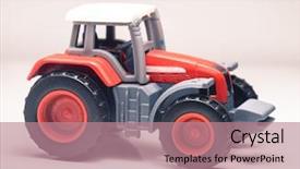  Presentation with agriculture business - Cool new PPT layouts with tractor icon farmer machinery agriculture backdrop and a coral colored foreground