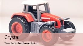  Presentation with agriculture business - Slide deck enhanced with tractor icon farmer machinery agriculture background and a coral colored foreground
