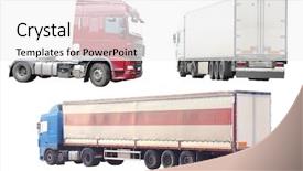  Presentation with united tractor - Audience pleasing presentation theme consisting of tractor lorries under the white backdrop and a white colored foreground