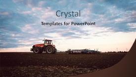  Presentation with tractor - Presentation enhanced with tractor-on-field-tilling background and a light blue colored foreground