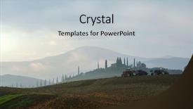  Presentation with canals farm land - Beautiful PPT theme featuring tractor preparing land with seedbed backdrop and a lemonade colored foreground