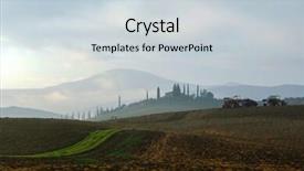  Presentation with land - Slide deck with tractor preparing land with seedbed background and a lemonade colored foreground