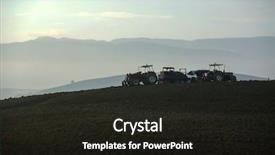  Presentation with land - PPT layouts with tractor preparing land with seedbed background and a black colored foreground