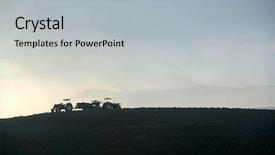  Presentation with tractor - Presentation with tractor preparing land with seedbed background and a light gray colored foreground