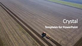  Presentation with tractor - Presentation theme having tractor preparing soil with seedbed background and a gray colored foreground