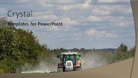  Presentation with tractor - Presentation theme featuring tractor-preparing-the-field background and a light gray colored foreground