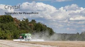  Presentation with tractor - Presentation featuring tractor-preparing-the-field background and a light blue colored foreground