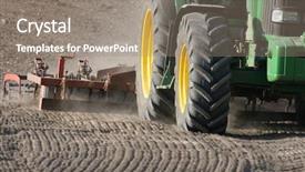  Presentation with plowing - Amazing slide deck having tractor raking backdrop and a gray colored foreground