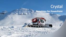  Presentation with slot machine in the casino - Theme having tractor red white blue - snow machine on the slope background and a  colored foreground