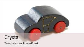  Presentation with vintage car - Colorful PPT theme enhanced with tractor red white blue - vintage miniature wood car backdrop and a soft green colored foreground