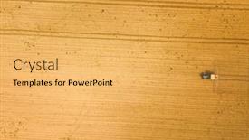  Presentation with crops - PPT theme having tractor-spraying-crops-in-field background and a yellow colored foreground