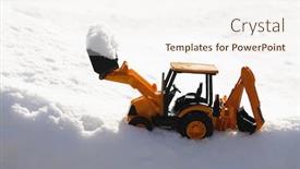  Presentation with tractor - Slide deck enhanced with tractor-toy-removes-snow background and a sky blue colored foreground