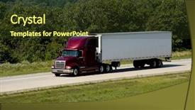  Presentation with modes of transportation - Amazing presentation having tractor trailer - 18-wheel truck on a highway backdrop and a tawny brown colored foreground