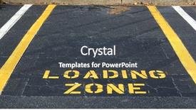  Presentation with loading - Audience pleasing slides consisting of tractor trailer - parking spot designated for loading backdrop and a dark gray colored foreground