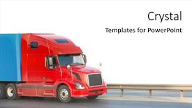  Presentation with truck - Beautiful slides featuring tractor trailer - red american truck of my backdrop and a white colored foreground