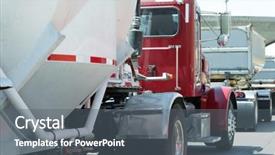  Presentation with truck - Presentation having tractor trailer - truck background and a  colored foreground