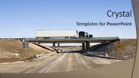  Presentation with tractor - Amazing presentation design having tractor trailer truck on overpass backdrop and a  colored foreground