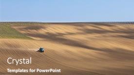  Presentation with drill - Slide set with tractor-with-seed-drill background and a coral colored foreground