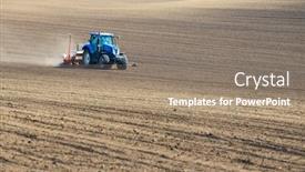  Presentation with drill - Audience pleasing PPT layouts consisting of tractor-with-seed-drill backdrop and a coral colored foreground