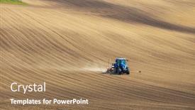  Presentation with drill - PPT layouts enhanced with tractor-with-seed-drill background and a coral colored foreground