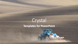  Presentation with drill - PPT theme enhanced with tractor-with-seed-drill background and a gray colored foreground