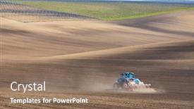  Presentation with drill - Beautiful slides featuring tractor-with-seed-drill backdrop and a violet colored foreground