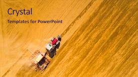  Presentation with aerial - Audience pleasing presentation theme consisting of tractors - aerial view to a tractor backdrop and a gold colored foreground