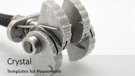  Presentation with heavy mining equipment safety - Audience pleasing slide set consisting of trad - closeup of a friend equipment backdrop and a light gray colored foreground