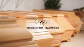  Presentation with trade - Colorful slide deck enhanced with trade exhibit - coffins are presented in shop backdrop and a coral colored foreground