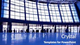  Presentation with people and hr - Slides with trade exhibit - people in wide violet enter background and a cobalt blue colored foreground