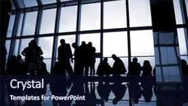  Presentation with china shanghai - Audience pleasing presentation design consisting of trade exhibit - silhouette of a building interior backdrop and a navy blue colored foreground
