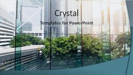  Presentation with windows - Theme with trade exhibit - windows in morden office building background and a light blue colored foreground