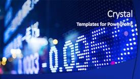  Presentation with trade finance - Colorful presentation design enhanced with trade finance - display of stock market quotes backdrop and a navy blue colored foreground