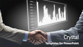  Presentation with trade finance - Presentation theme featuring trade finance - handshake - hand holding background and a dark gray colored foreground