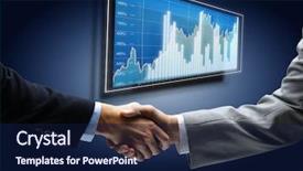  Presentation with trade finance - PPT theme featuring two colleagues working with computer having discussion background and a  colored foreground.